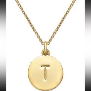 Kate Spade New York Initial Pendant Necklace T Gold